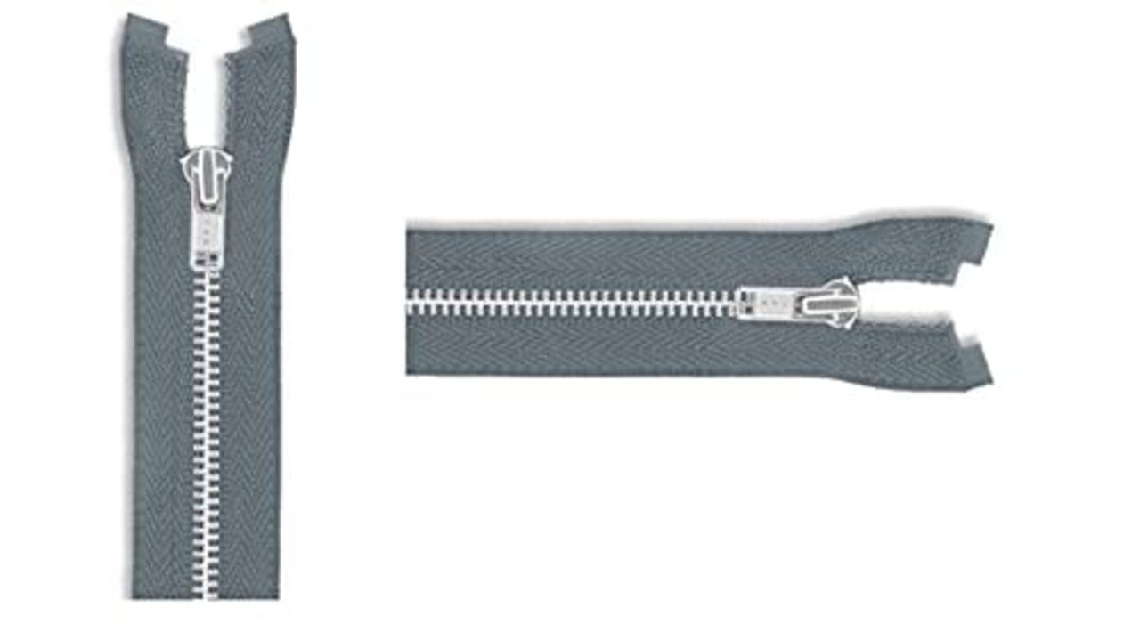 #3 Aluminum Lightweight Metal Separating YKK Jacket Zipper - Choose Length - Color: Dark Grey #578-1 Zipper Per Pack - Made in The United States. (36" Inches)